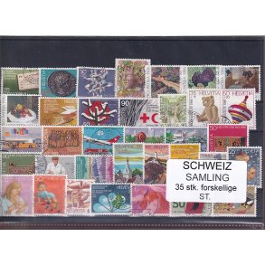 Schweiz Samling - 35 stk.  stemplet/ustemplet
