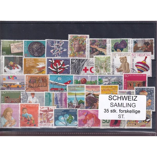 Schweiz Samling - 35 stk.  stemplet/ustemplet