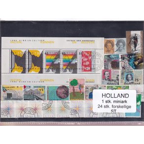 Holland - 1 Stk. Miniark - 24 Stk. Forskellige - Stemplet