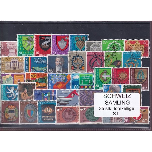 Schweiz Samling - 35 stk.  stemplet/ustemplet