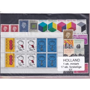 Holland - 1 Stk. Miniark - 17 Stk. Forskellige - Stemplet
