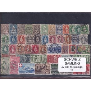 Schweiz Samling - 47 stk.  stemplet/ustemplet