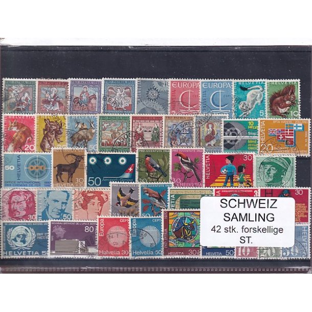 Schweiz Samling - 42 stk.  stemplet/ustemplet