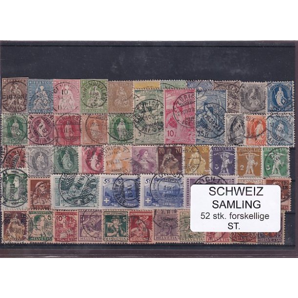 Schweiz Samling - 52 stk.  stemplet/ustemplet