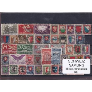 Schweiz Samling - 45 stk.  stemplet/ustemplet