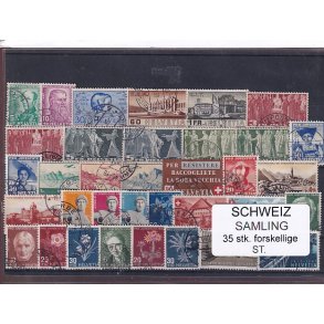 Schweiz Samling - 35 stk.  stemplet/ustemplet