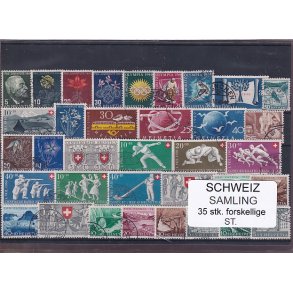 Schweiz Samling - 35 stk.  stemplet/ustemplet