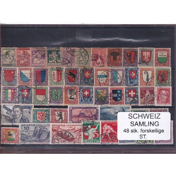 Schweiz Samling - 48 stk.  stemplet/ustemplet