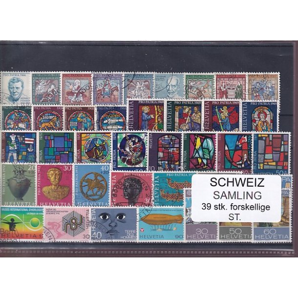 Schweiz Samling - 39 stk.  stemplet/ustemplet