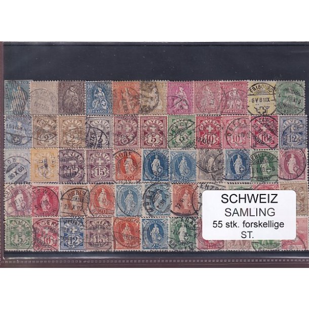 Schweiz Samling - 55 stk.  stemplet/ustemplet