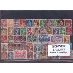 Schweiz Samling - 50 stk.  stemplet/ustemplet