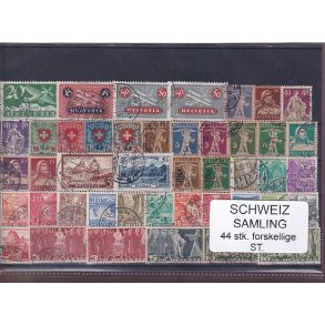 Schweiz Samling - 44 stk.  stemplet/ustemplet