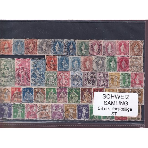 Schweiz Samling - 53 stk.  stemplet/ustemplet