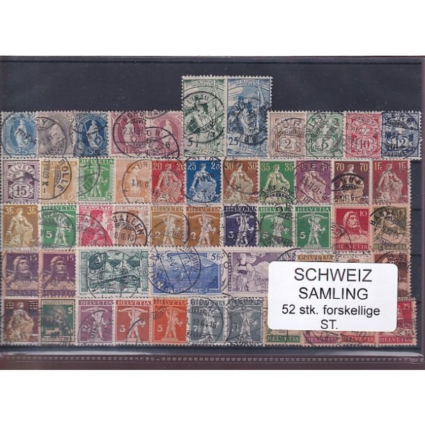Schweiz Samling - 52 stk.  stemplet/ustemplet