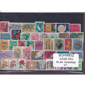 Schweiz Samling - 40 stk.  stemplet/ustemplet