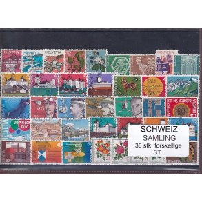 Schweiz Samling - 38 stk.  stemplet/ustemplet