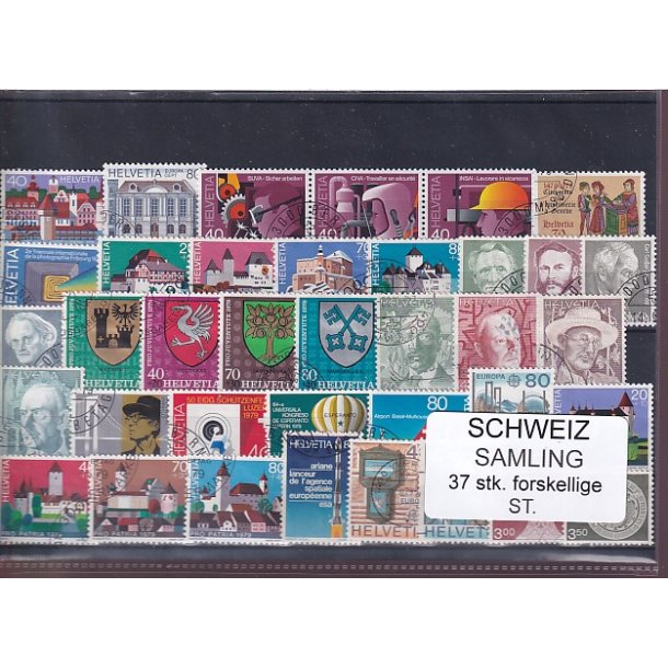 Schweiz Samling - 37 stk.  stemplet/ustemplet