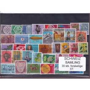 Schweiz Samling - 35 stk.  stemplet/ustemplet