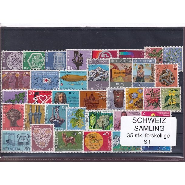 Schweiz Samling - 35 stk.  stemplet/ustemplet