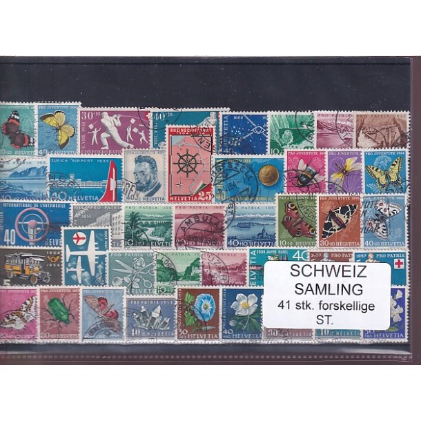 Schweiz Samling - 41 stk.  stemplet/ustemplet