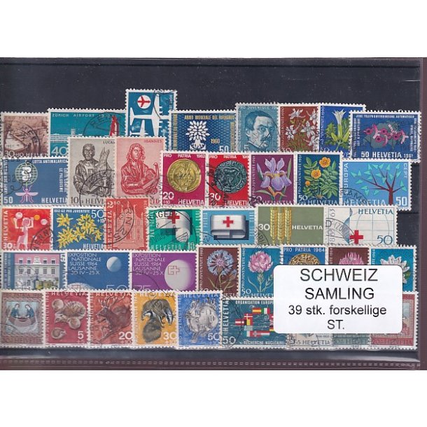 Schweiz Samling - 39 stk.  stemplet/ustemplet