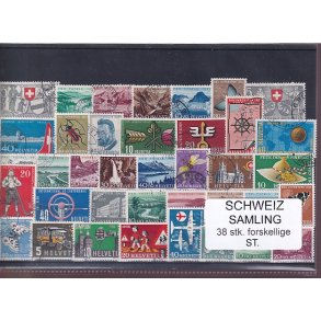 Schweiz Samling - 38 stk.  stemplet/ustemplet