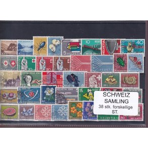 Schweiz Samling - 38 stk.  stemplet/ustemplet