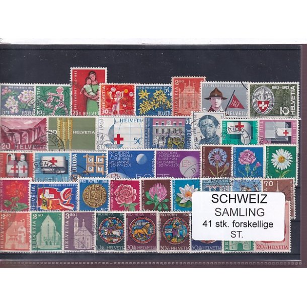 Schweiz Samling - 41 stk.  stemplet/ustemplet