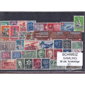 Schweiz Samling - 36 stk.  stemplet/ustemplet