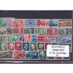 Schweiz Samling - 37 stk.  stemplet/ustemplet