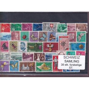 Schweiz Samling - 38 stk.  stemplet/ustemplet