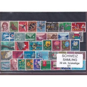 Schweiz Samling - 39 stk.  stemplet/ustemplet