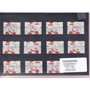 Danmark - Frankeringsetiketter  D 2 - 11 Stk. Stemplede 