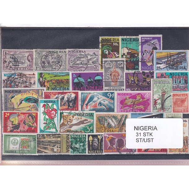 Nigeria Samling - 31 Stk. Stenplet/Ustemplet.