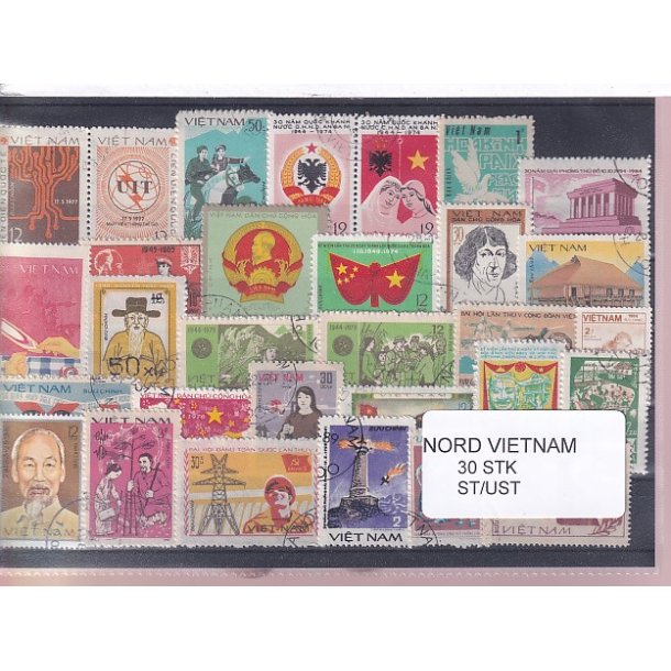Nord Vietman Samling - 30 Stk. Stemplet/Ustemplet