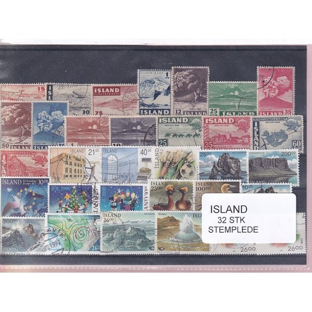 Island Samling 32 forskellige Stemplet
