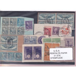 U.S.A. Perfiner p papir  31 stk. Stemplet
