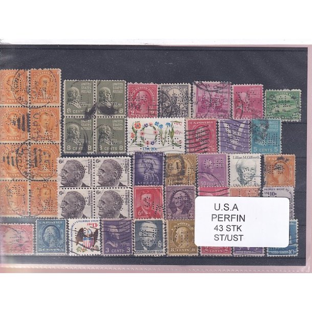 U.S.A. Perfiner 43 stk. Stemplet/Ustemplet