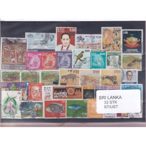 Sri Lanka Samling - 33 Stk. Stempler/Ustemplet