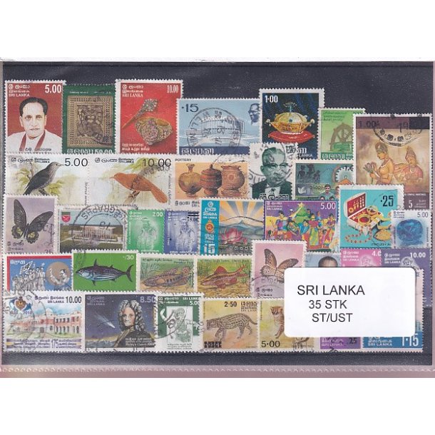 Sri Lanka Samling - 35 Stk. Stempler/Ustemplet