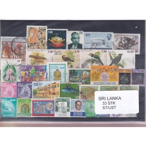 Sri Lanka Samling - 33 Stk. Stempler/Ustemplet