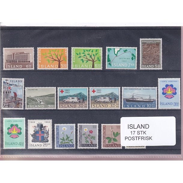 Island - 17 Stk. -  Postfrisk