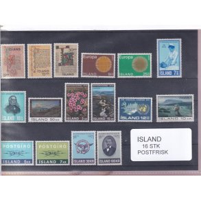 Island - 16 Stk. -  Postfrisk