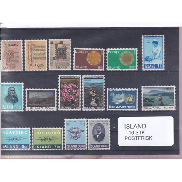 Island - 16 Stk. -  Postfrisk