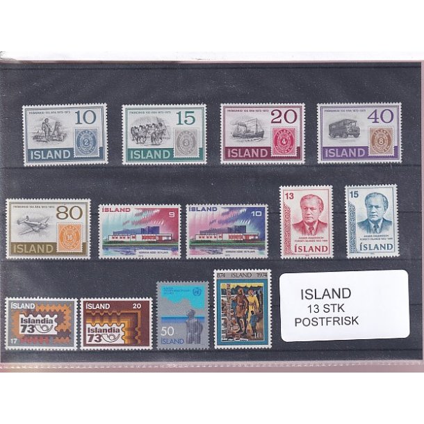 Island - 13 Stk. -  Postfrisk