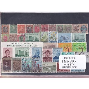 Island - 1 Miniark + 33 Stk. - Stemplet/ustemplet
