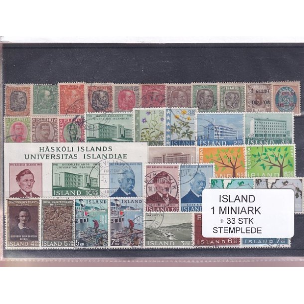 Island - 1 Miniark + 33 Stk. - Stemplet/ustemplet