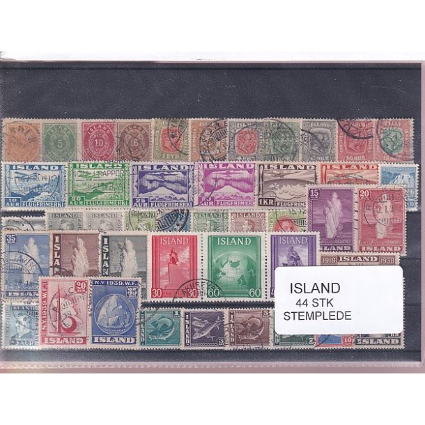 Island Samling 44 forskellige Stemplet/ustemplet