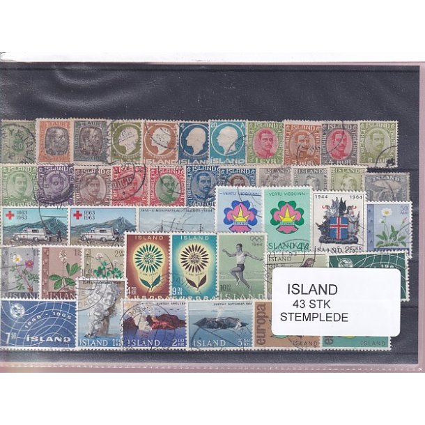 Island Samling 43 forskellige Stemplet/ustemplet