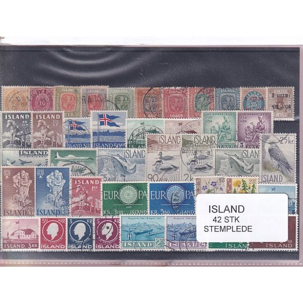 Island Samling 42 forskellige Stemplet/ustemplet
